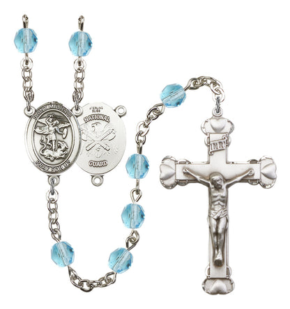 St. Michael / National Guard Rosary - 6MM Fire Polished Beads (8076S5SS)