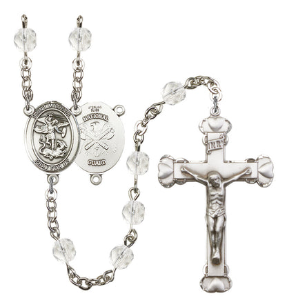 St. Michael / National Guard Rosary - 6MM Fire Polished Beads (8076S5SS)