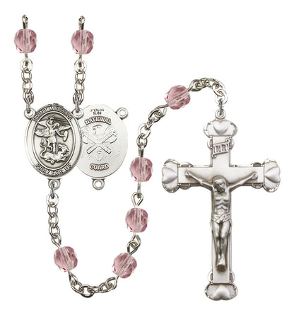 St. Michael / National Guard Rosary - 6MM Fire Polished Beads (8076S5SS)