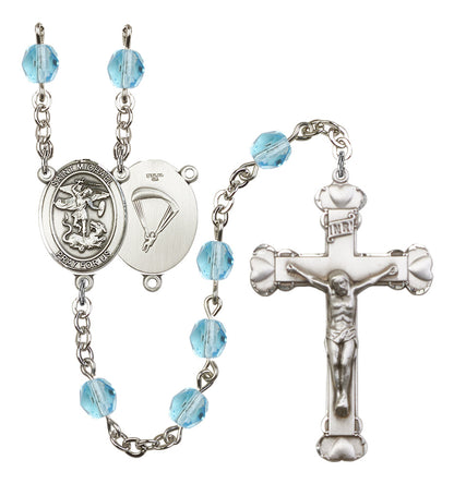 St. Michael / Paratrooper Rosary - 6MM Fire Polished Beads (8076S7SS)