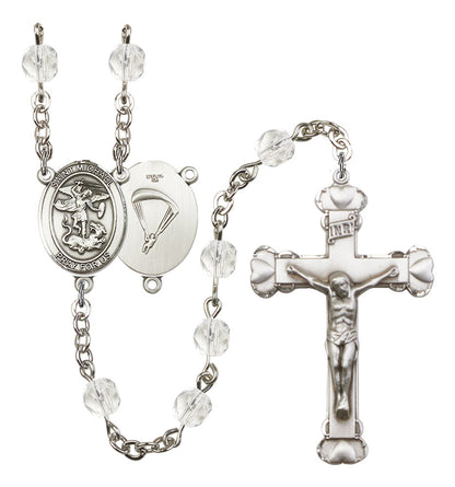 St. Michael / Paratrooper Rosary - 6MM Fire Polished Beads (8076S7SS)