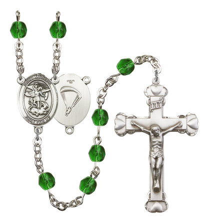 St. Michael / Paratrooper Rosary - 6MM Fire Polished Beads (8076S7SS)