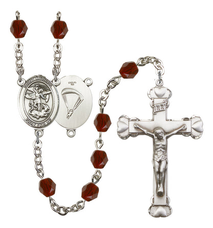 St. Michael / Paratrooper Rosary - 6MM Fire Polished Beads (8076S7SS)