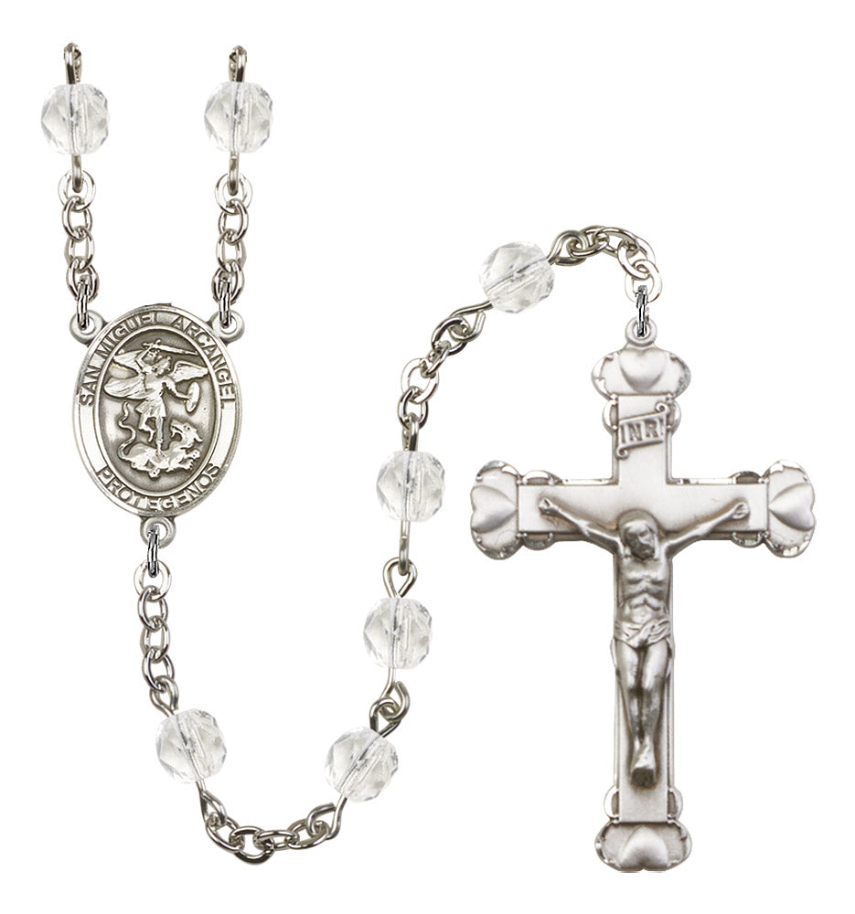 San Miguel Arcangel Rosary - 6MM Fire Polished Beads (8076SPSS)