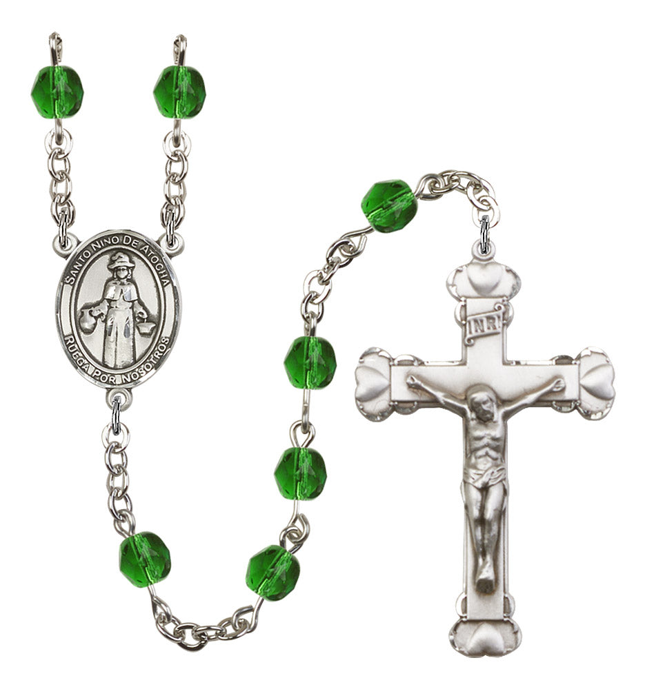 Santo Nino De Atocha Rosary - 6MM Fire Polished Beads (8214SPSS)