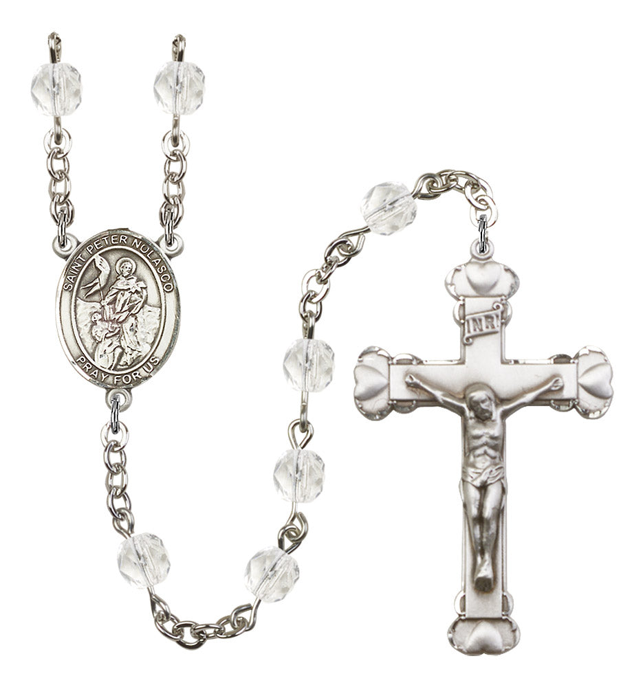 St. Peter Nolasco Rosary - 6MM Fire Polished Beads (8291SS)
