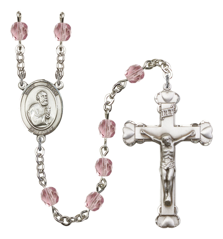 St. Peter The Apostle Rosary - 6MM Fire Polished Beads (8090SS)