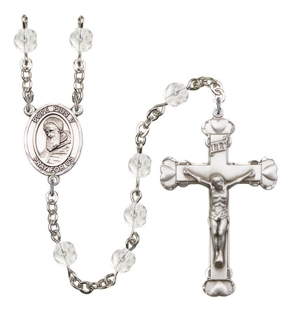 St. Pius X Rosary - 6MM Fire Polished Beads (8452SS)