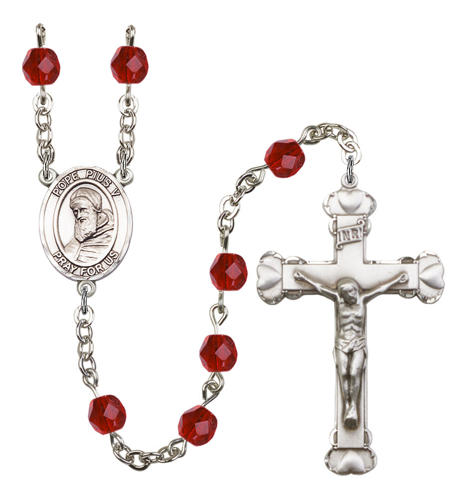 St. Pius X Rosary - 6MM Fire Polished Beads (8452SS)