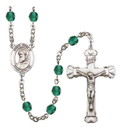 St. Pius X Rosary - 6MM Fire Polished Beads (8452SS)
