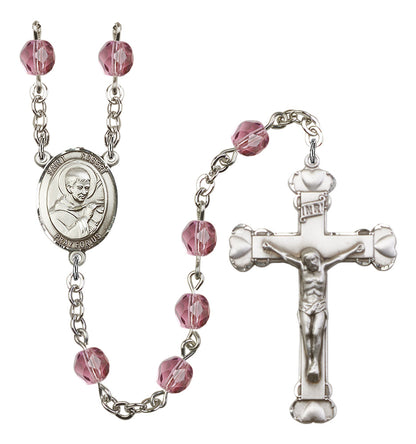 St. Robert Bellarmine Rosary - 6MM Fire Polished Beads (8096SS)