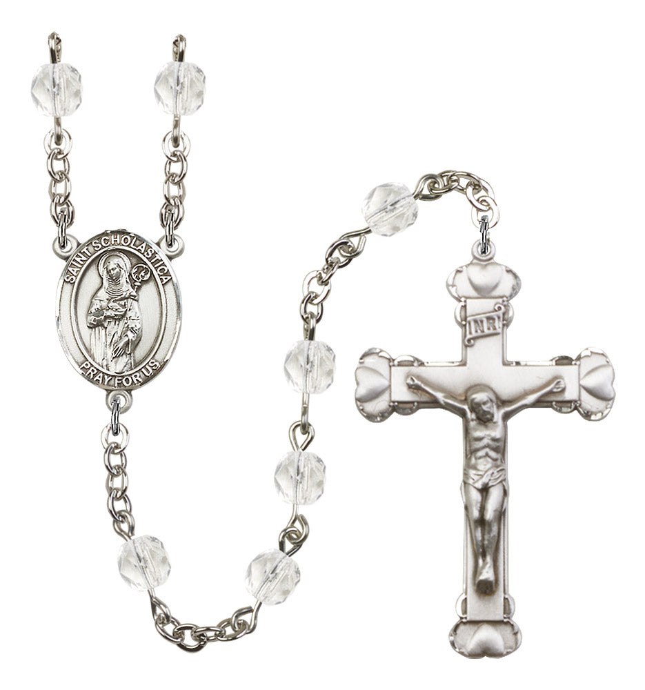 St. Scholastica Rosary - 6MM Fire Polished Beads (8099SS)