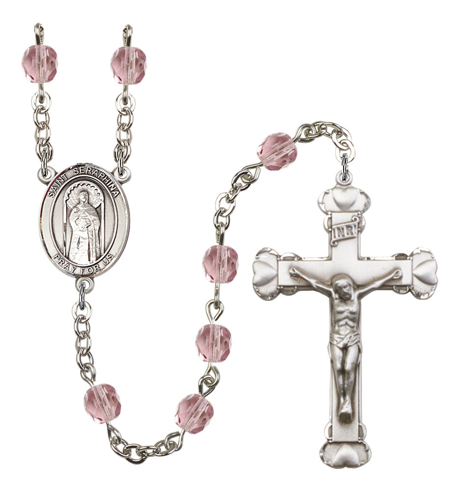 St. Seraphina Rosary - 6MM Fire Polished Beads (8405SS)