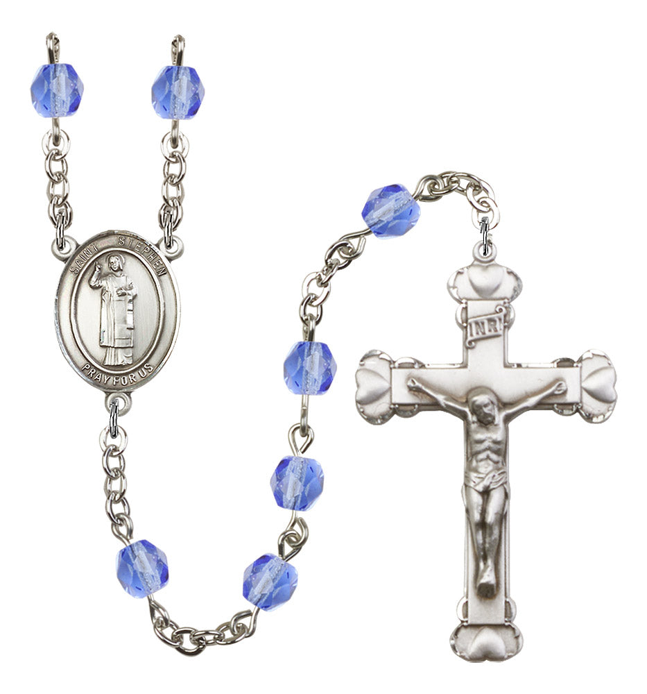 St. Stephen The Martyr Rosary - 6MM Fire Polished Beads (8104SS)