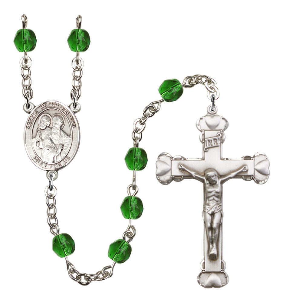 Sts. Peter & Paul Rosary - 6MM Fire Polished Beads (8410SS)