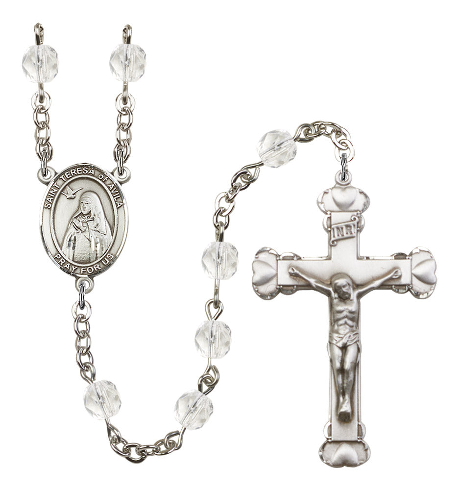 St. Teresa of Avila Rosary - 6MM Fire Polished Beads (8102SS)