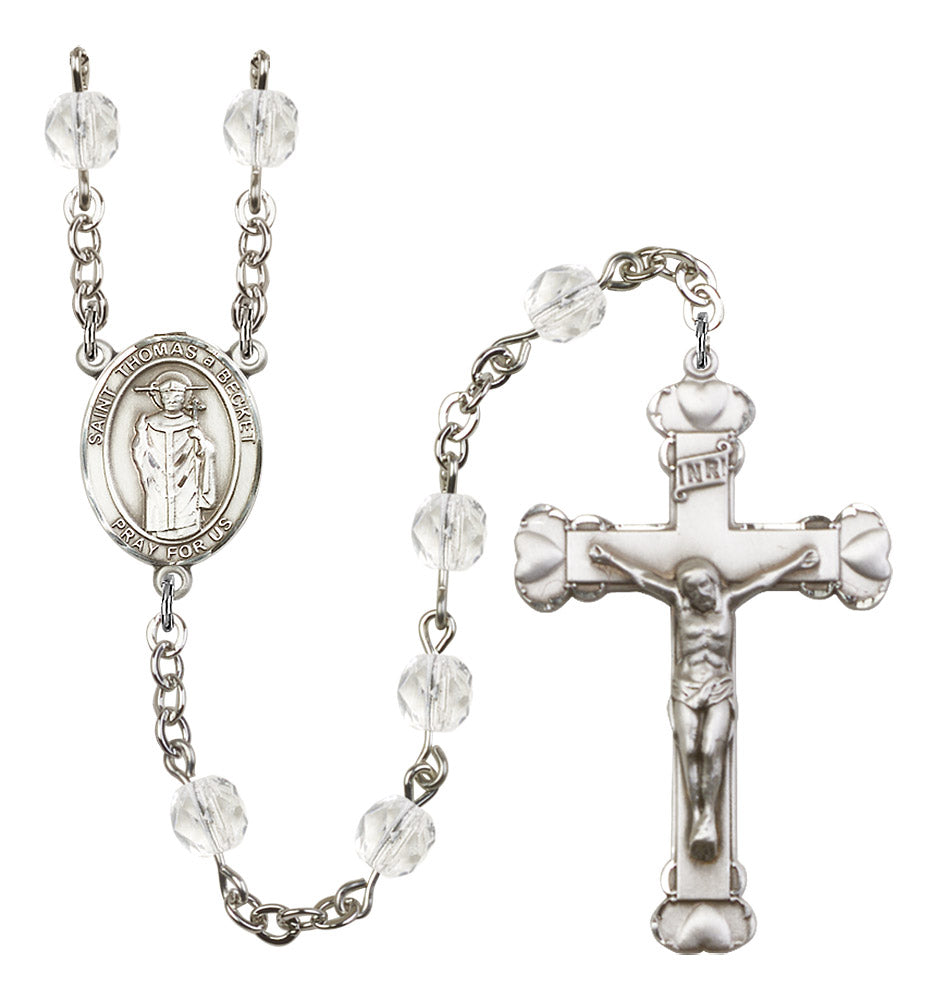 St. Thomas A Becket Rosary - 6MM Fire Polished Beads (8344SS)