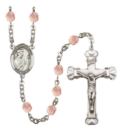St. Thomas More Rosary - 6MM Fire Polished Beads (8109SS)