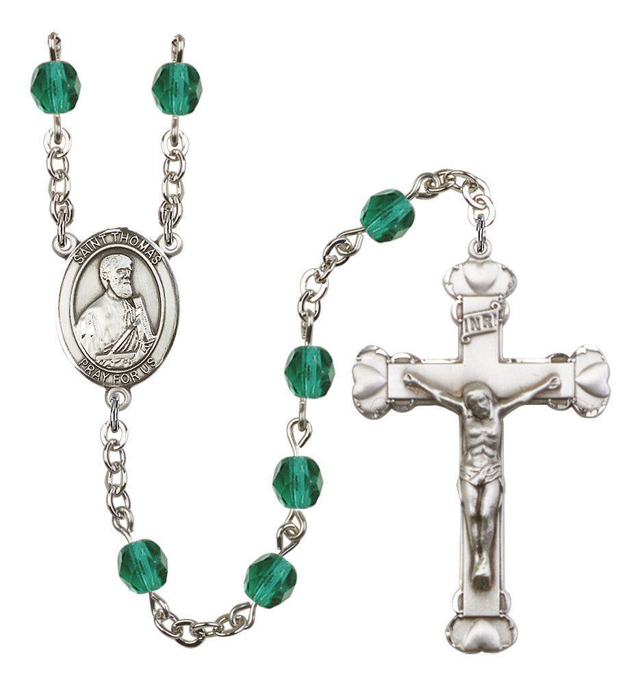St. Thomas The Apostle Rosary - 6MM Fire Polished Beads (8107SS)