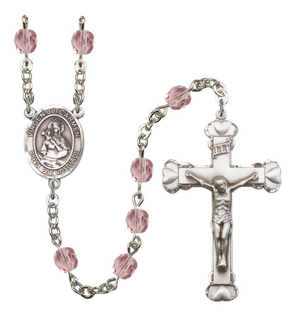 Virgen Del Carmen Rosary - 6MM Fire Polished Beads (8243SPSS)