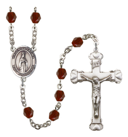 Virgen Del Fatima Rosary - 6MM Fire Polished Beads (8205SPSS)