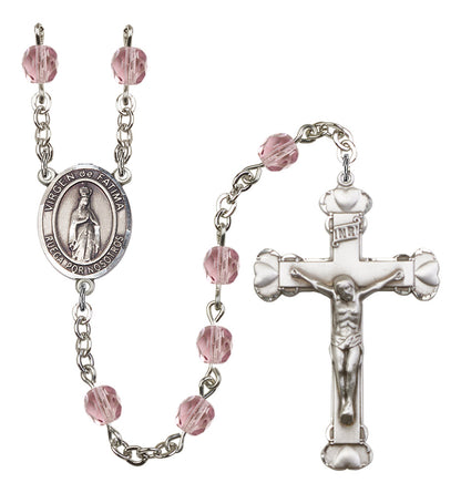 Virgen Del Fatima Rosary - 6MM Fire Polished Beads (8205SPSS)