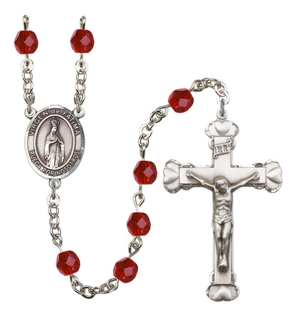 Virgen Del Fatima Rosary - 6MM Fire Polished Beads (8205SPSS)