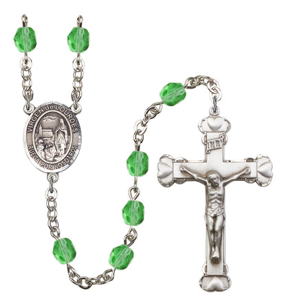 Virgen Del Lourdes Rosary - 6MM Fire Polished Beads (8288SPSS)