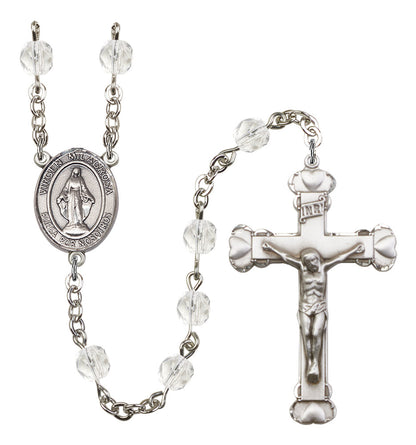 Virgen Milagrosa Rosary - 6MM Fire Polished Beads (8078SPSS)