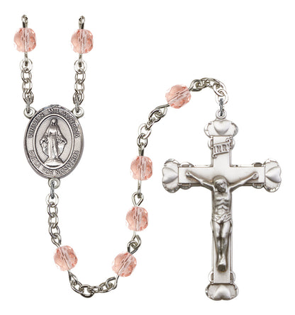 Virgen Milagrosa Rosary - 6MM Fire Polished Beads (8078SPSS)