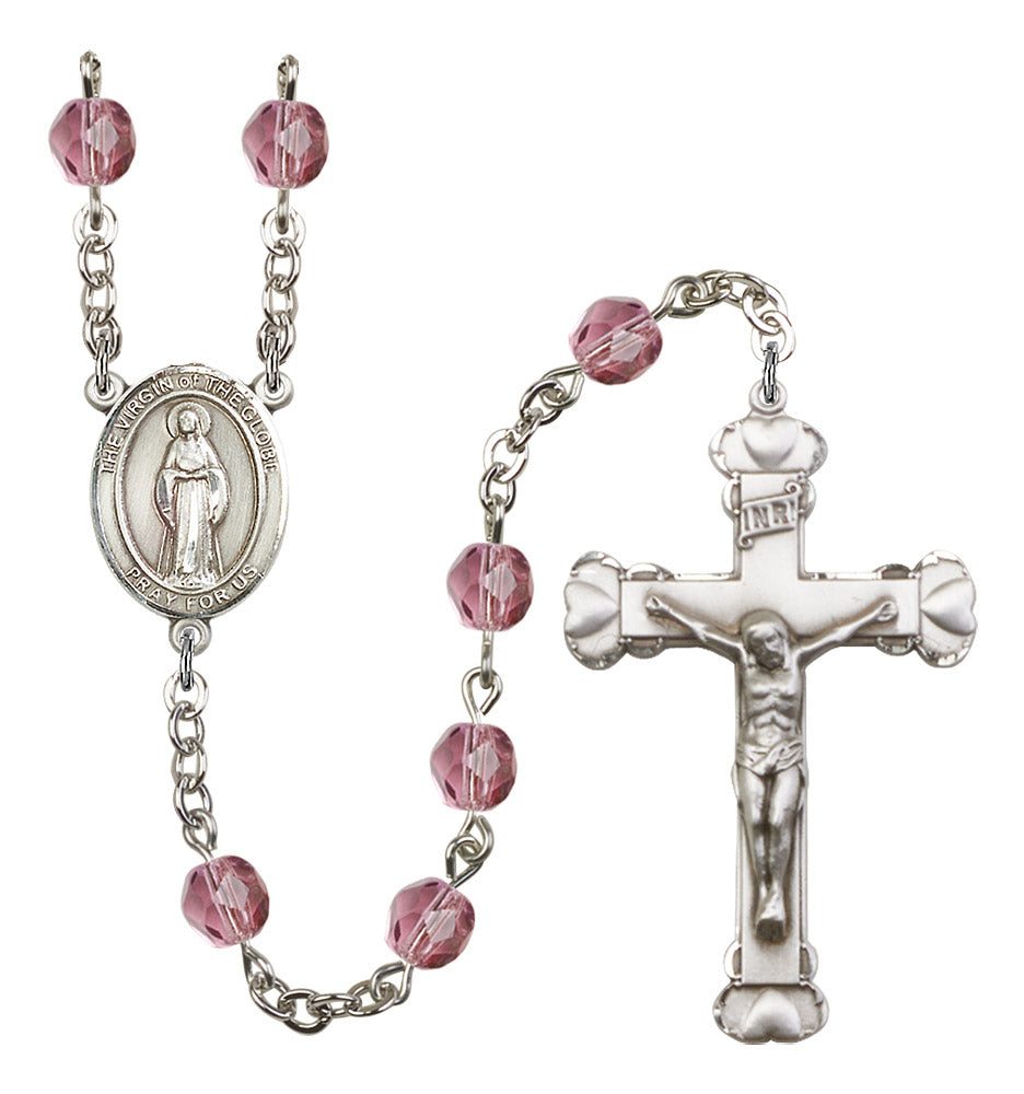 Virgin of The Globe Rosary - 6MM Fire Polished Beads (8345SS)