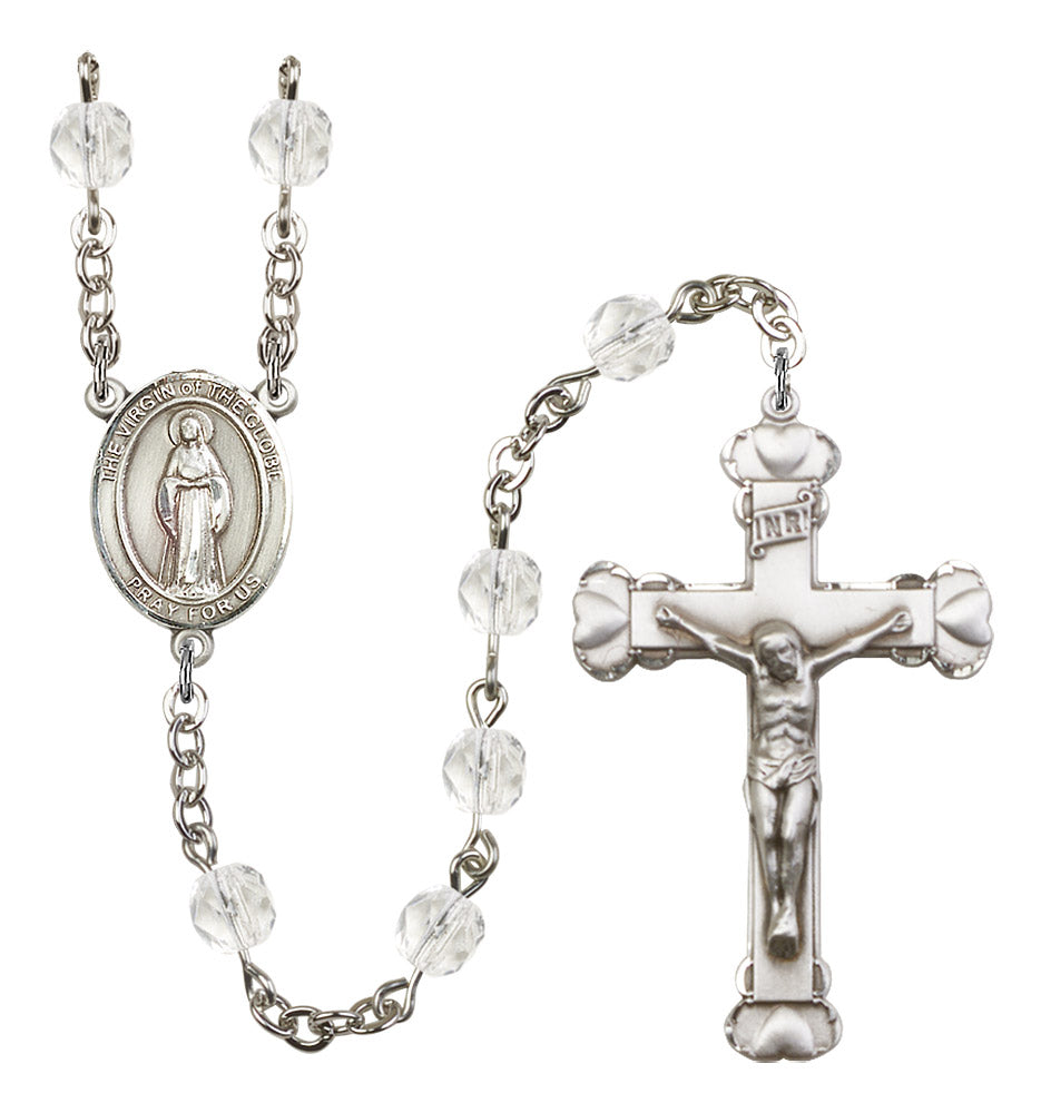 Virgin of The Globe Rosary - 6MM Fire Polished Beads (8345SS)