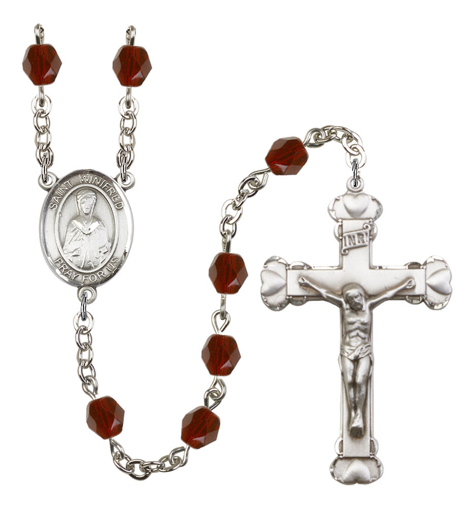 St. Winifred of Wales Rosary - 6MM Fire Polished Beads (8419SS)