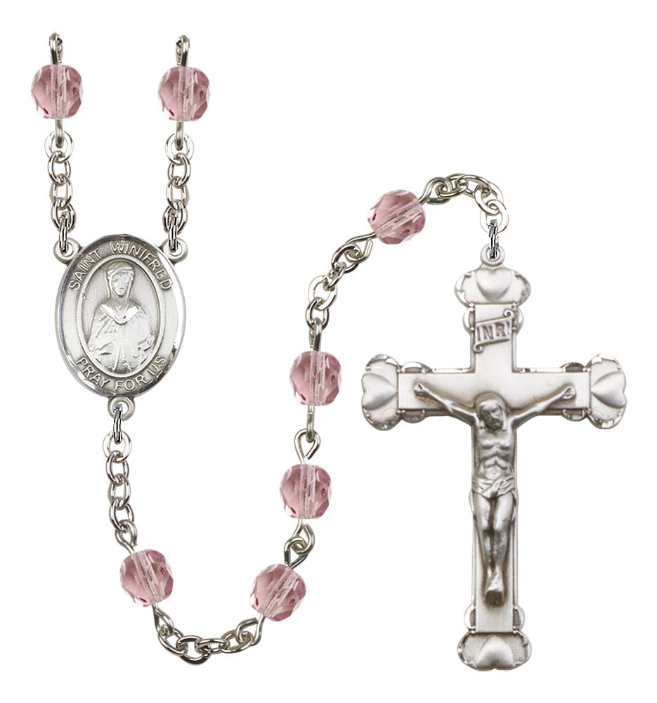 St. Winifred of Wales Rosary - 6MM Fire Polished Beads (8419SS)