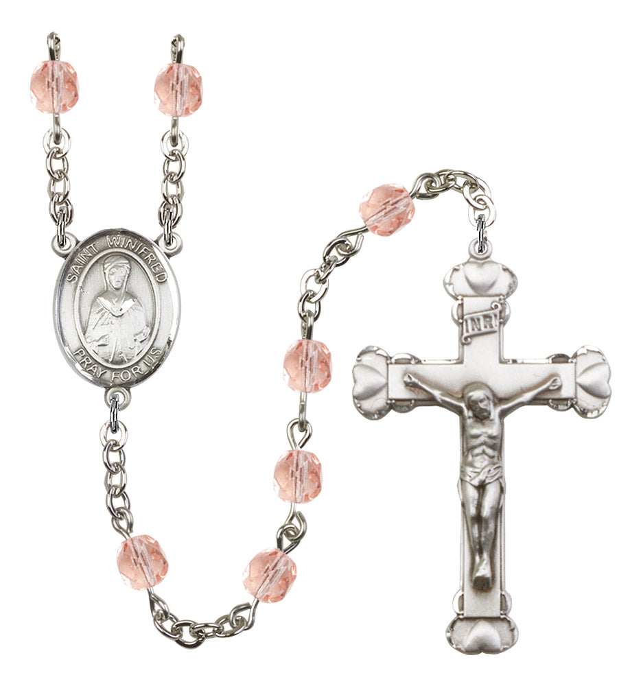St. Winifred of Wales Rosary - 6MM Fire Polished Beads (8419SS)