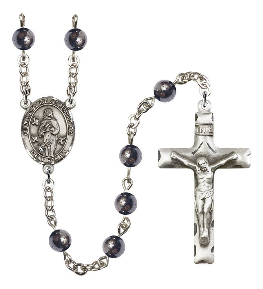 Our Lady of Assumption Rosary - 6 Bead Options (8388SS)