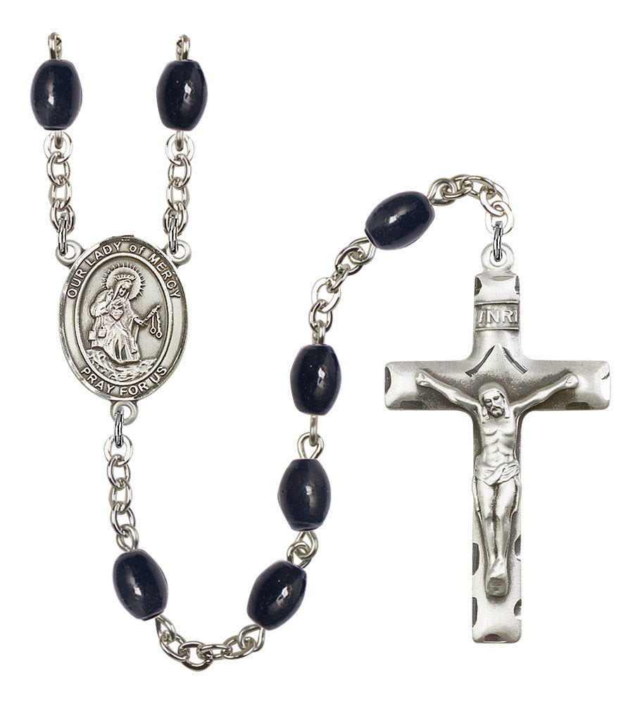 Our Lady of Mercy Rosary - 6 Bead Options (8289SS)