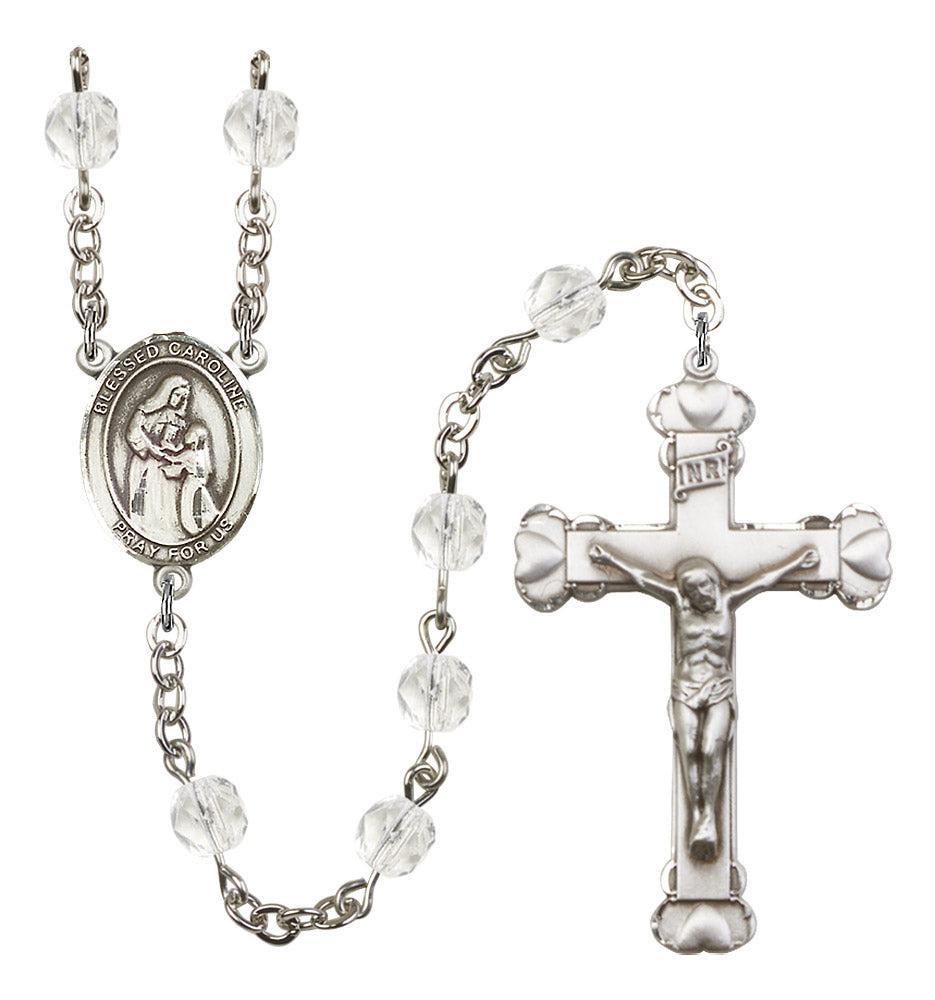 Blessed Caroline Gerhardinger Rosary - 6MM Fire Polished Beads (8281SS)