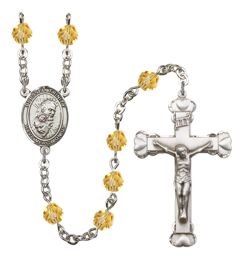 Blessed Trinity Rosary - 6MM Fire Polished Beads (8249SS)