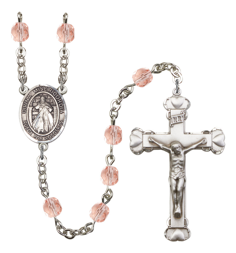 Divina Misericordia Rosary - 6MM Fire Polished Beads (8366SPSS)