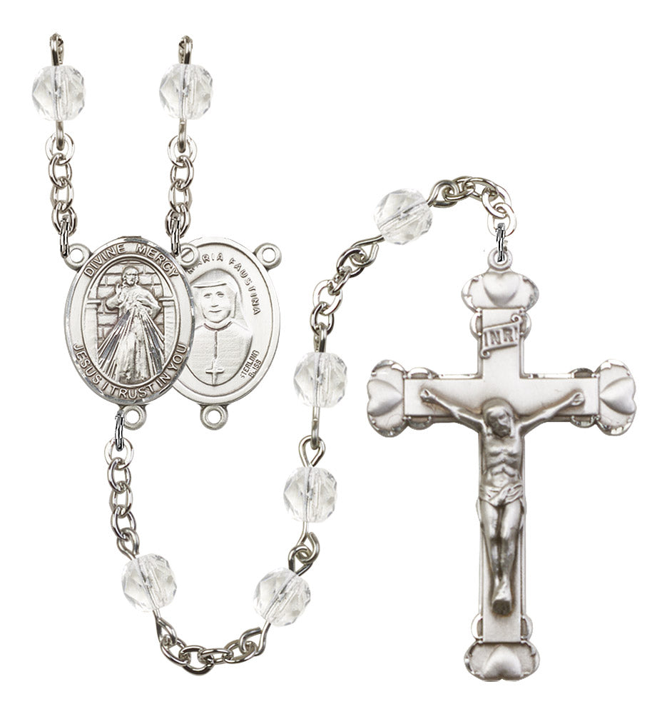 Divine Mercy Rosary - 6MM Fire Polished Beads (8366SS)