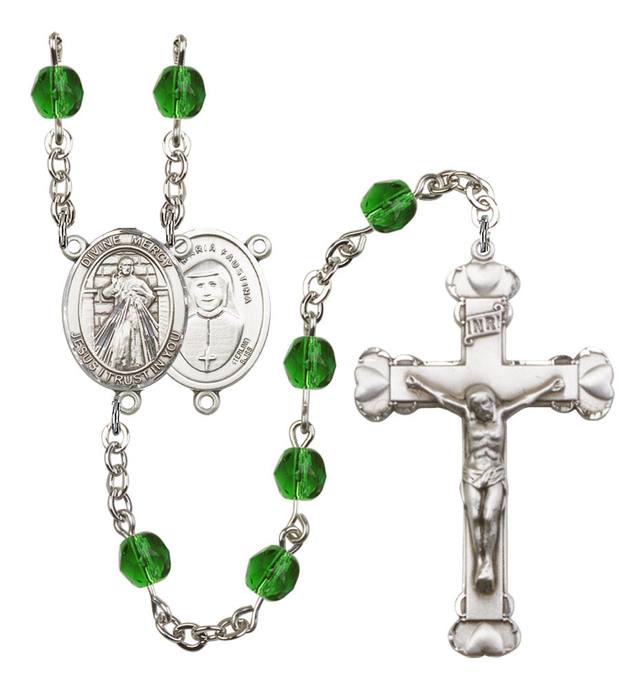 Divine Mercy Rosary - 6MM Fire Polished Beads (8366SS)
