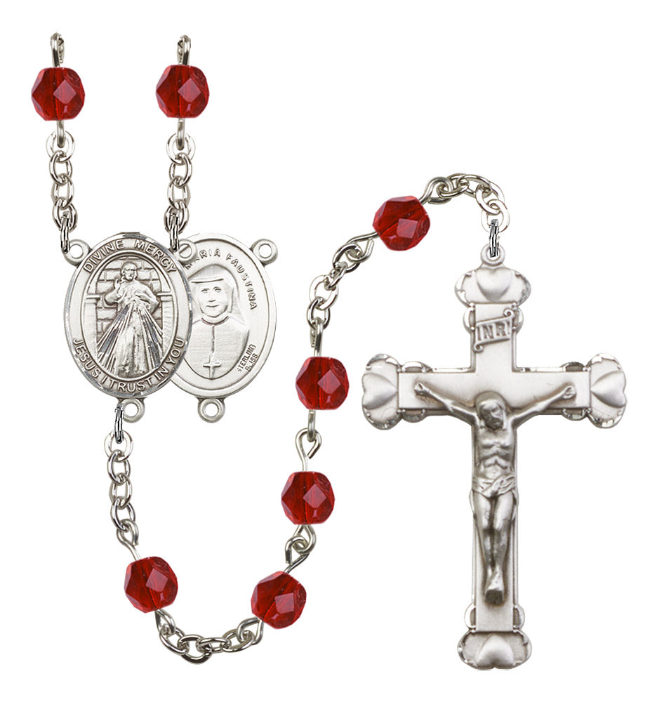 Divine Mercy Rosary - 6MM Fire Polished Beads (8366SS)