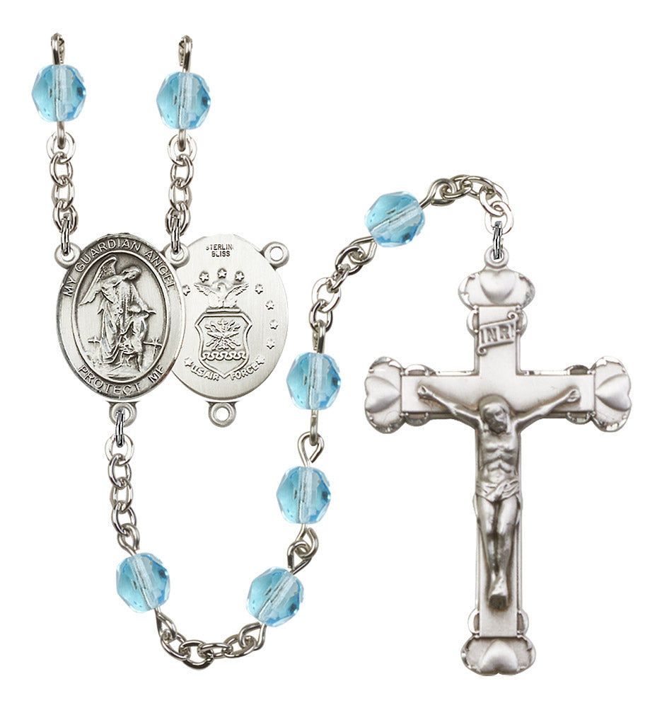 Guardian Angel / Air Force Rosary - 6MM Fire Polished Beads (8118S1)