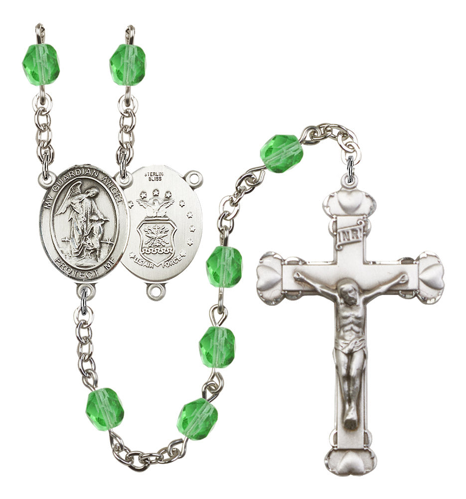 Guardian Angel / Air Force Rosary - 6MM Fire Polished Beads (8118S1)