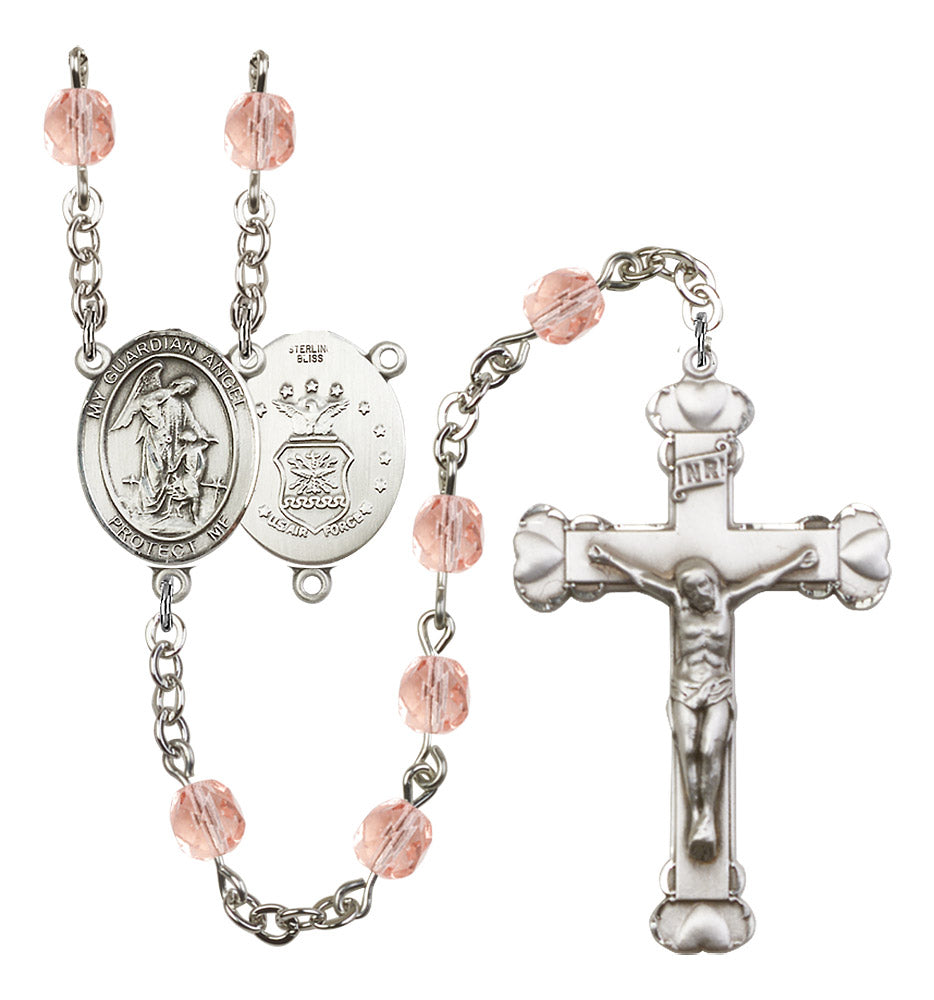 Guardian Angel / Air Force Rosary - 6MM Fire Polished Beads (8118S1)
