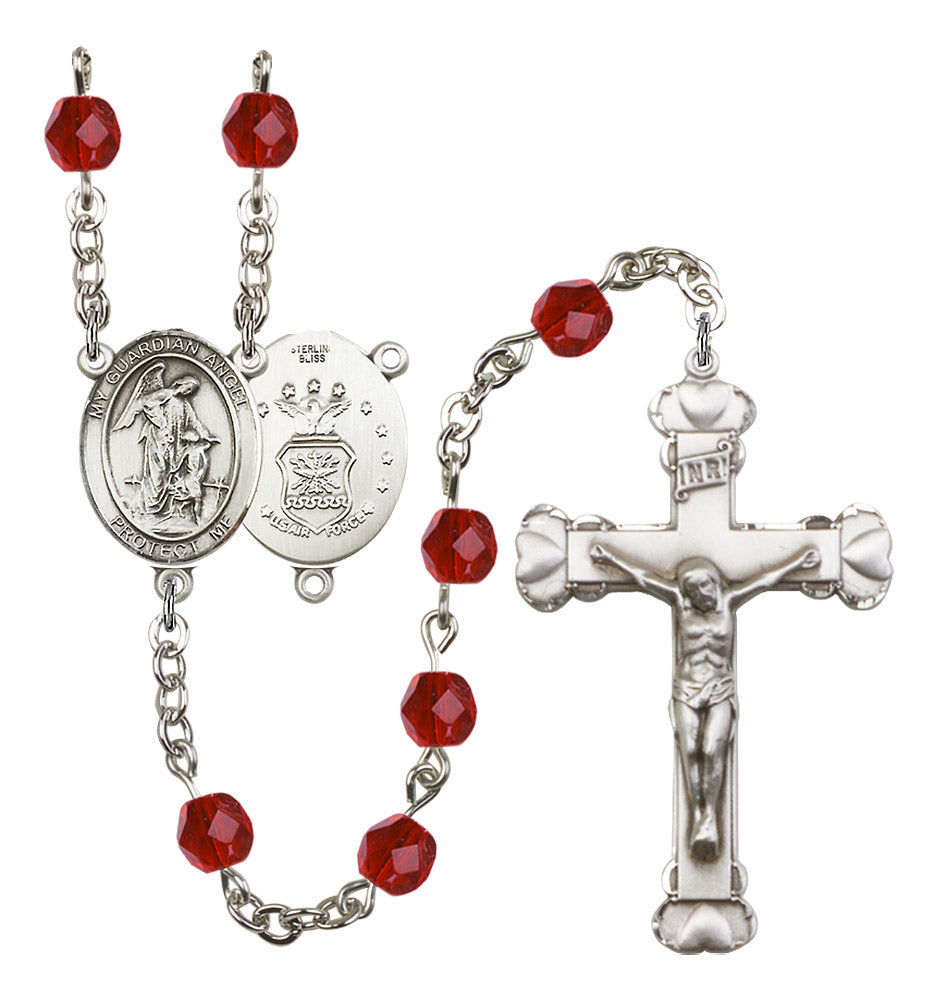 Guardian Angel / Air Force Rosary - 6MM Fire Polished Beads (8118S1)