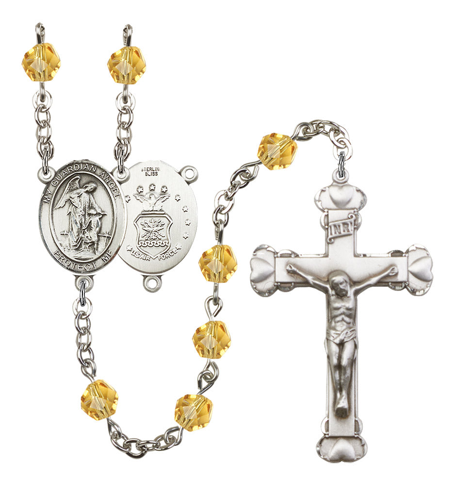 Guardian Angel / Air Force Rosary - 6MM Fire Polished Beads (8118S1)