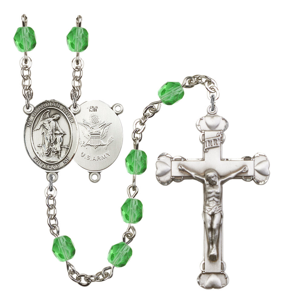 Guardian Angel / Army Rosary - 6MM Fire Polished Beads (8118S2)
