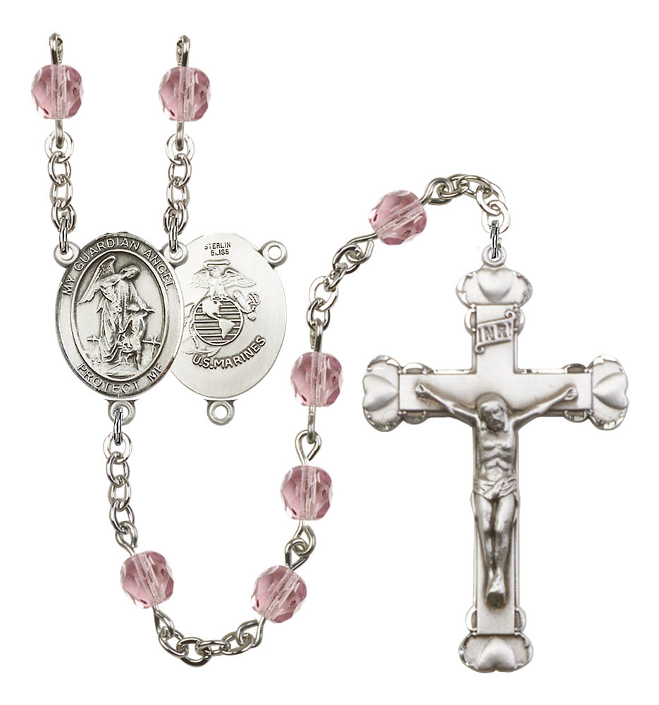Guardian Angel / Marine Corp Rosary - 6MM Fire Polished Beads (8118S4)